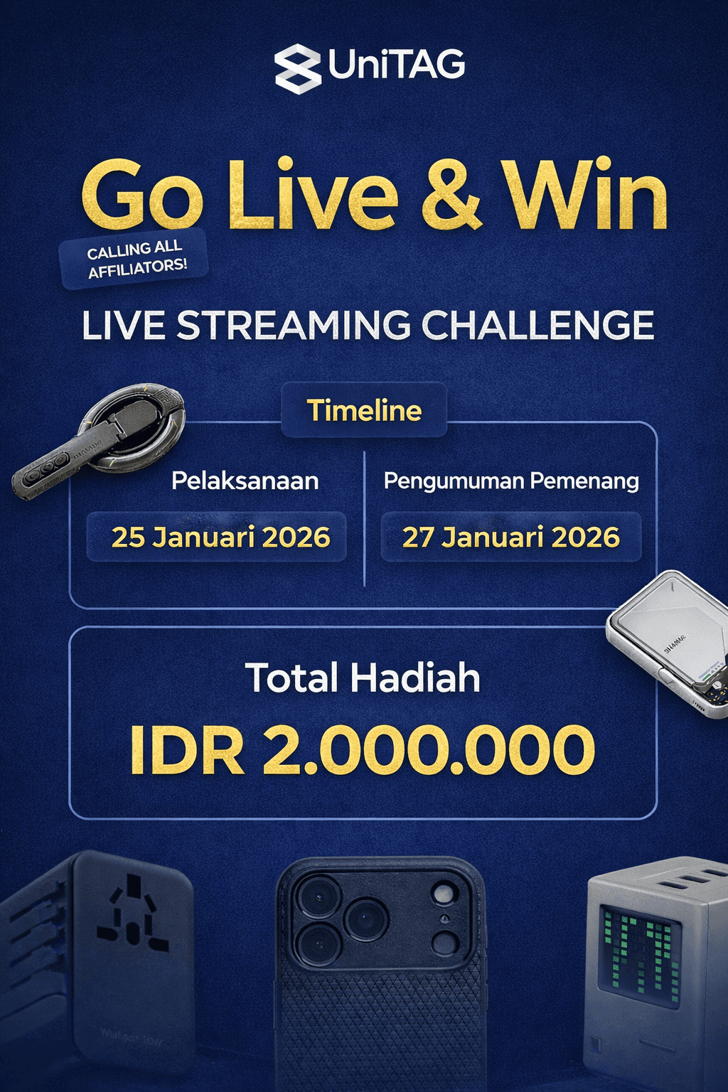 Poster UniTAG Go Live & Win